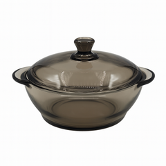 Smoke Glass Casserole with Lid – Heat-Resistant Cooking & Serving Dish (750 ml / 1 L / 1.5 L)