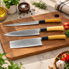3 Pcs Steel Knife Set | Stainless Steel Kitchen Knife Collection