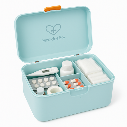 Portable Medicine Storage Box (Assorted) – Multi-Compartment First Aid Organizer with Secure Lock | Travel &amp; Home Medical Kit Box&
