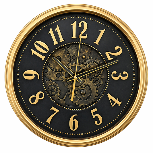 Heritage Wall Clock Glisso 14.5" – Vintage Industrial Gear Design Decorative Wall Clock - Habitt