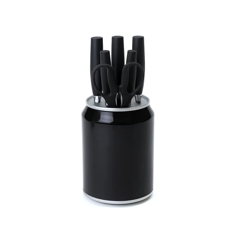 7 Pcs Stainless Steel Knife Set with Modern Block – Available in White, Grey & Black - Habitt