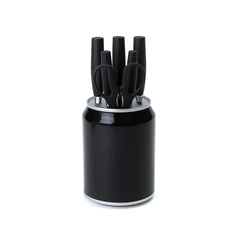 7 Pcs Stainless Steel Knife Set with Modern Block – Available in White, Grey & Black