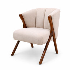 Clara Chair & Puff Set | Luxury Upholstered Accent Chair with Ottoman - Habitt
