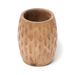 Handcrafted Wooden Linear Vase – Minimalist Rustic Boho Decorative Wood Vase - Habitt