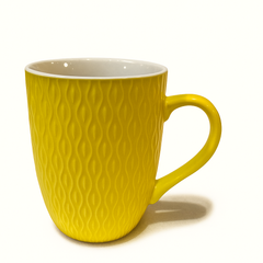 Textured Yellow Ceramic Mug Vibrant Modern Coffee & Tea Cup