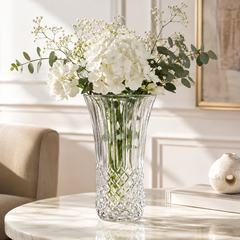 Opera Vase 250MM – Elegant Clear Decorative Textured Vase for Flowers, Tabletop, Living Room & Home Décor