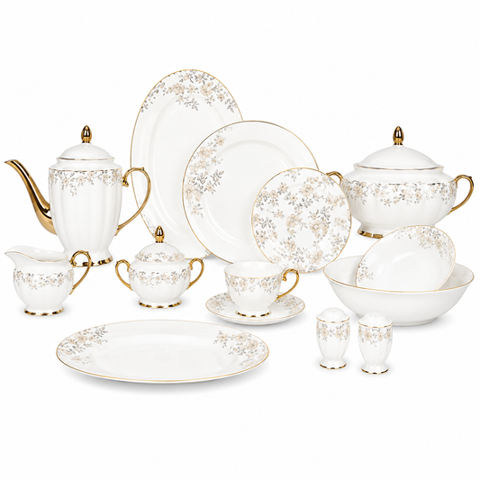 Premium 65-Piece Dinner Set | Sophisticated Dining & Serving Collection