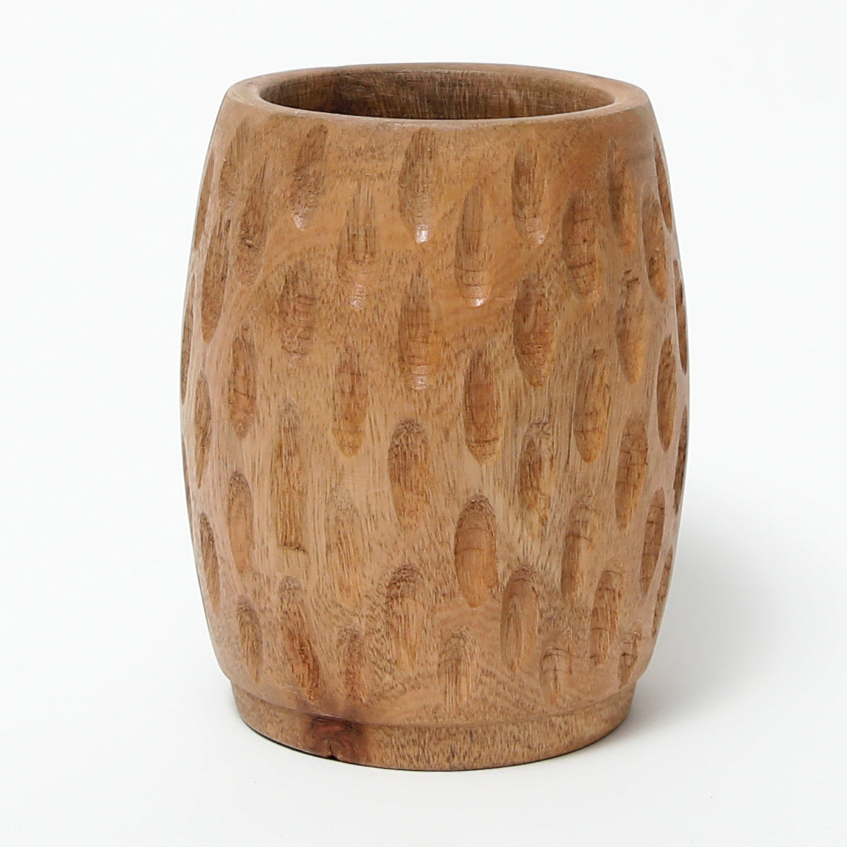 Handcrafted Wooden Linear Vase – Minimalist Rustic Boho Decorative Wood Vase - Habitt