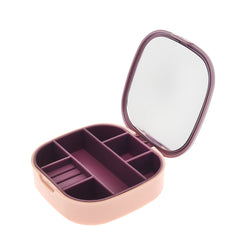 Mini Portable Jewelry Organizer – With Built-in Mirror