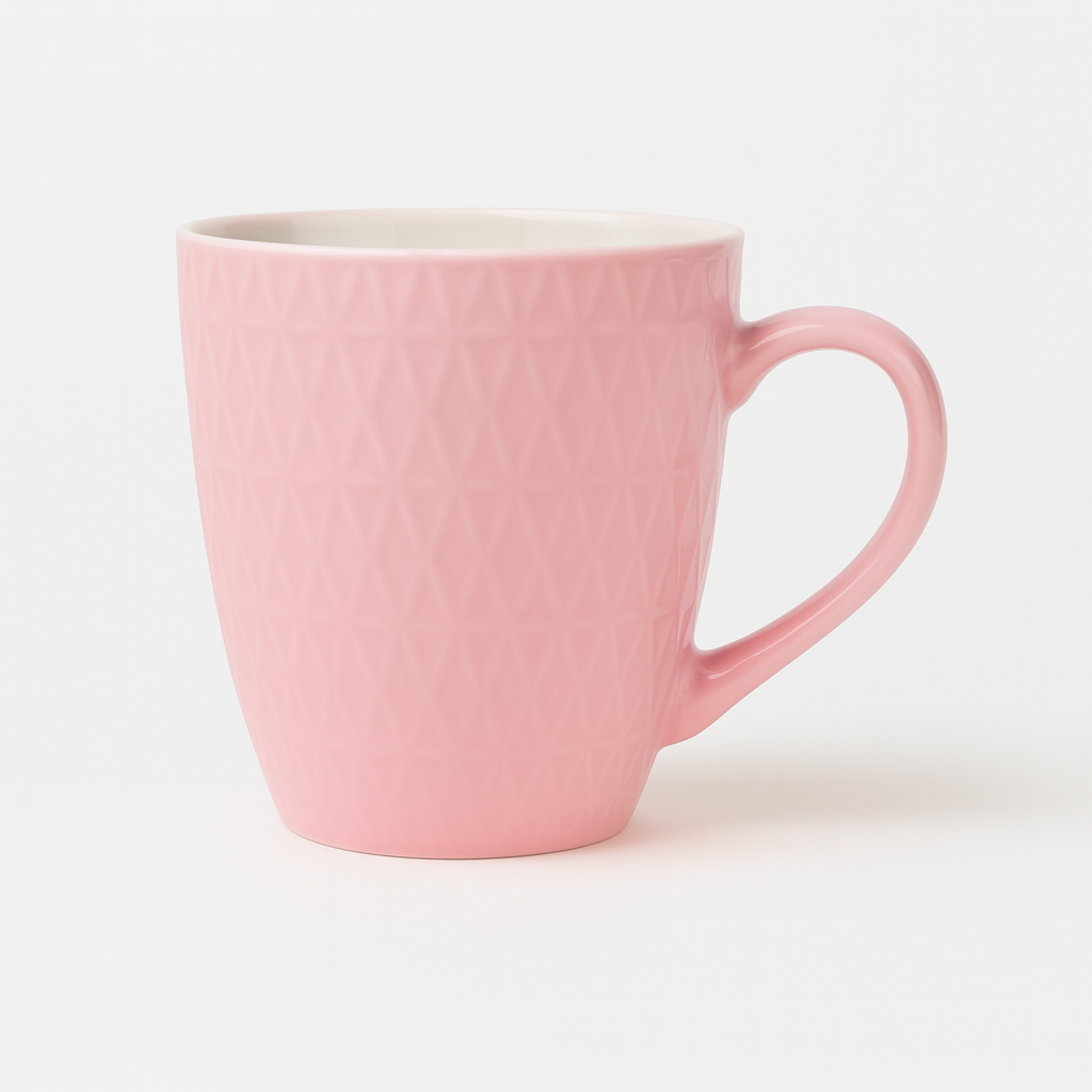 Textured Diamond Ceramic Mug – pink Coffee & Tea Cup