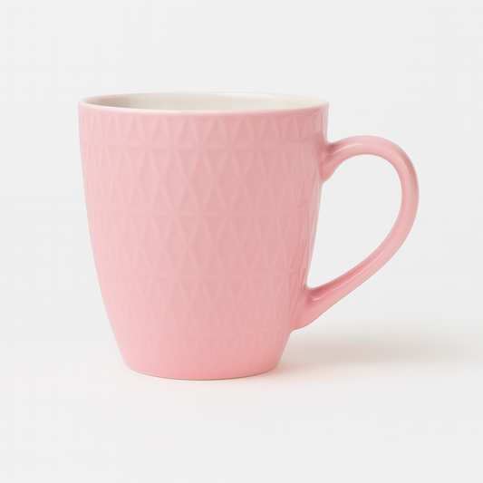 Textured Diamond Ceramic Mug – pink Coffee & Tea Cup