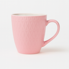 Textured Diamond Ceramic Mug – pink Coffee & Tea Cup