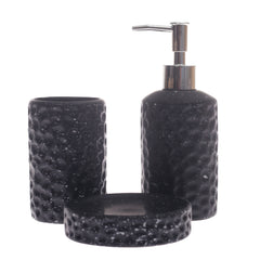3Pcs Bath Set Black 8 X 8 Inch Gs-02