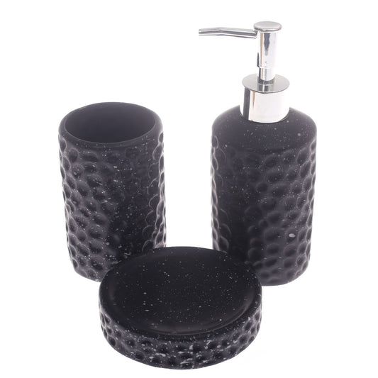 3Pcs Bath Set Black 8 X 8 Inch Gs-02
