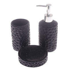 3Pcs Bath Set Black 8 X 8 Inch Gs-02