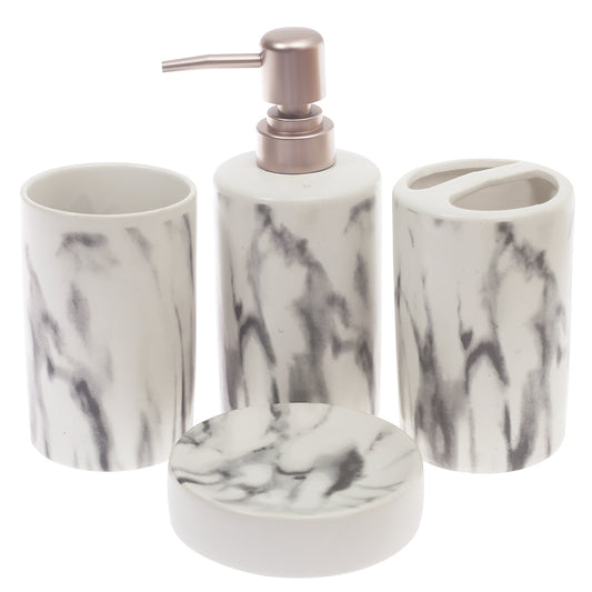 4Pcs Bath Set White 10 X 10 Inch Gs-12