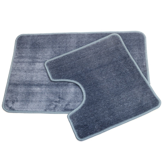 Festival 2-Piece Bath Mat Set – Soft & Absorbent | Dark Blue