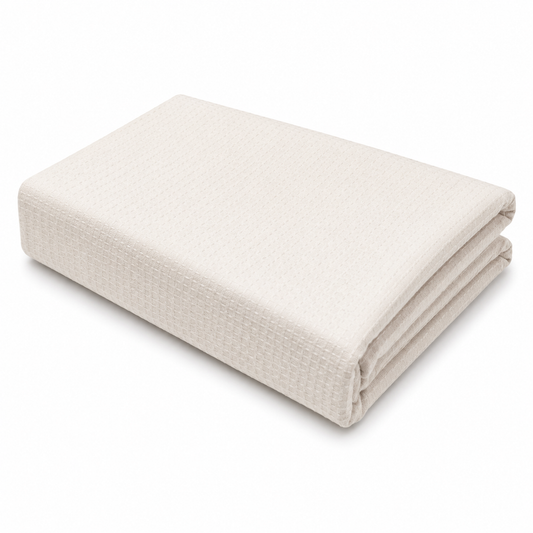White Stripe Bed Cover 94 x 102 Inches | Elegant Textured White Double Bed Cover