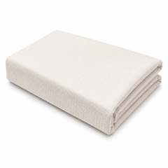 White Stripe Bed Cover 94 x 102 Inches | Elegant Textured White Double Bed Cover