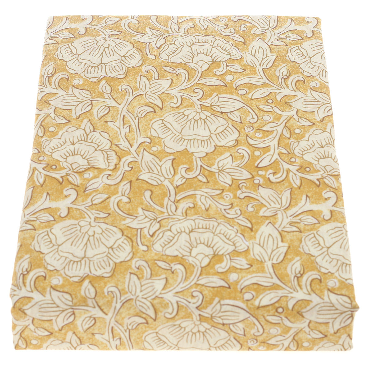 Orange Floral Double Bed Sheet 96x102"