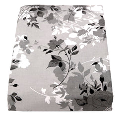 Grey Floral Double Bed Sheet 90x100"