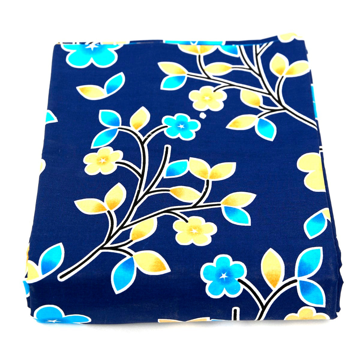 Navy Flora Double Bed Sheet 90x100"