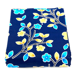 Navy Flora Double Bed Sheet 90x100"