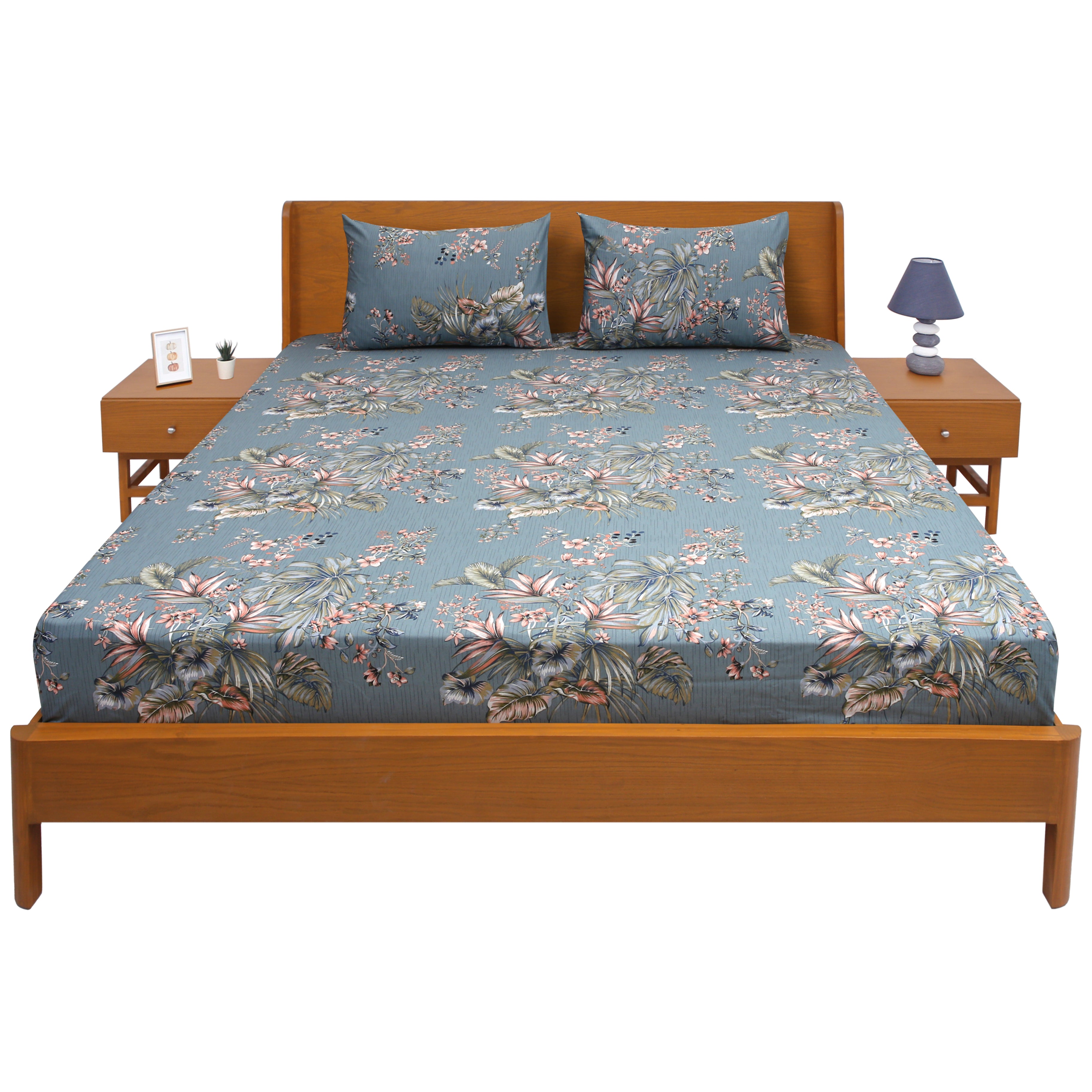 Double Bed Sheet 96x102 with 2 Pillow Covers - Habitt