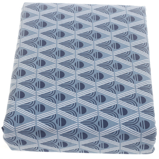 Blue Patterns Double Quilt Cover 90x96" Cotton