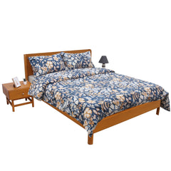 Navy Florals Double Quilt Cover 90x96" Cotton