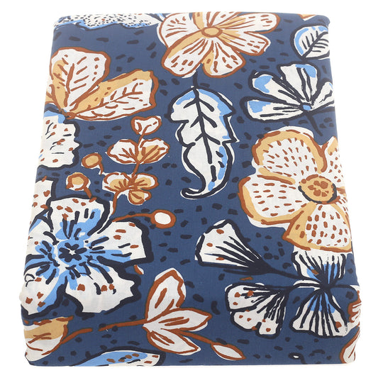 Navy Florals Double Quilt Cover 90x96" Cotton