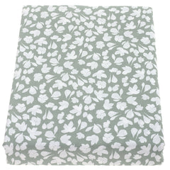 Double Bed Sheet Cotton Green & White 96X102" Rotary Printing
