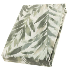 Double Bed Sheet Cotton Green & White 96X102" Rotary Printing