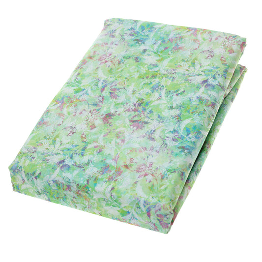 Double Bed Sheet Percale Green & Purple 96X102" Digital Print