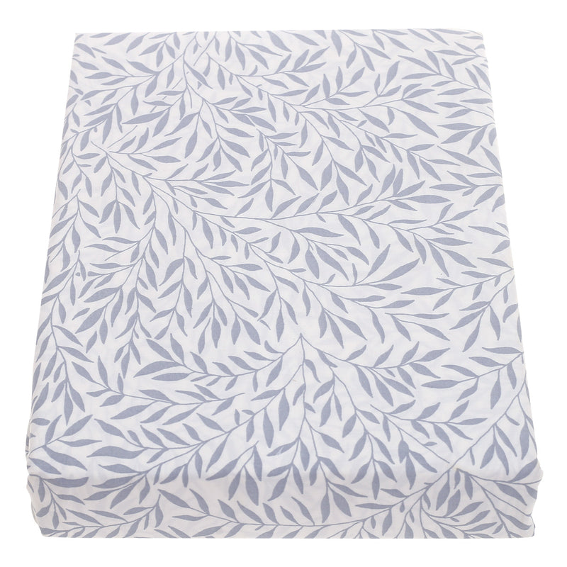 Double Bed Sheet Percale White & Grey 96X102" Rotary Printing - Habitt
