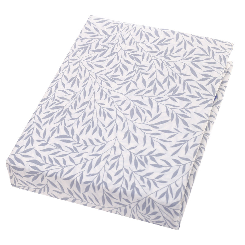 Double Bed Sheet Percale White & Grey 96X102" Rotary Printing - Habitt