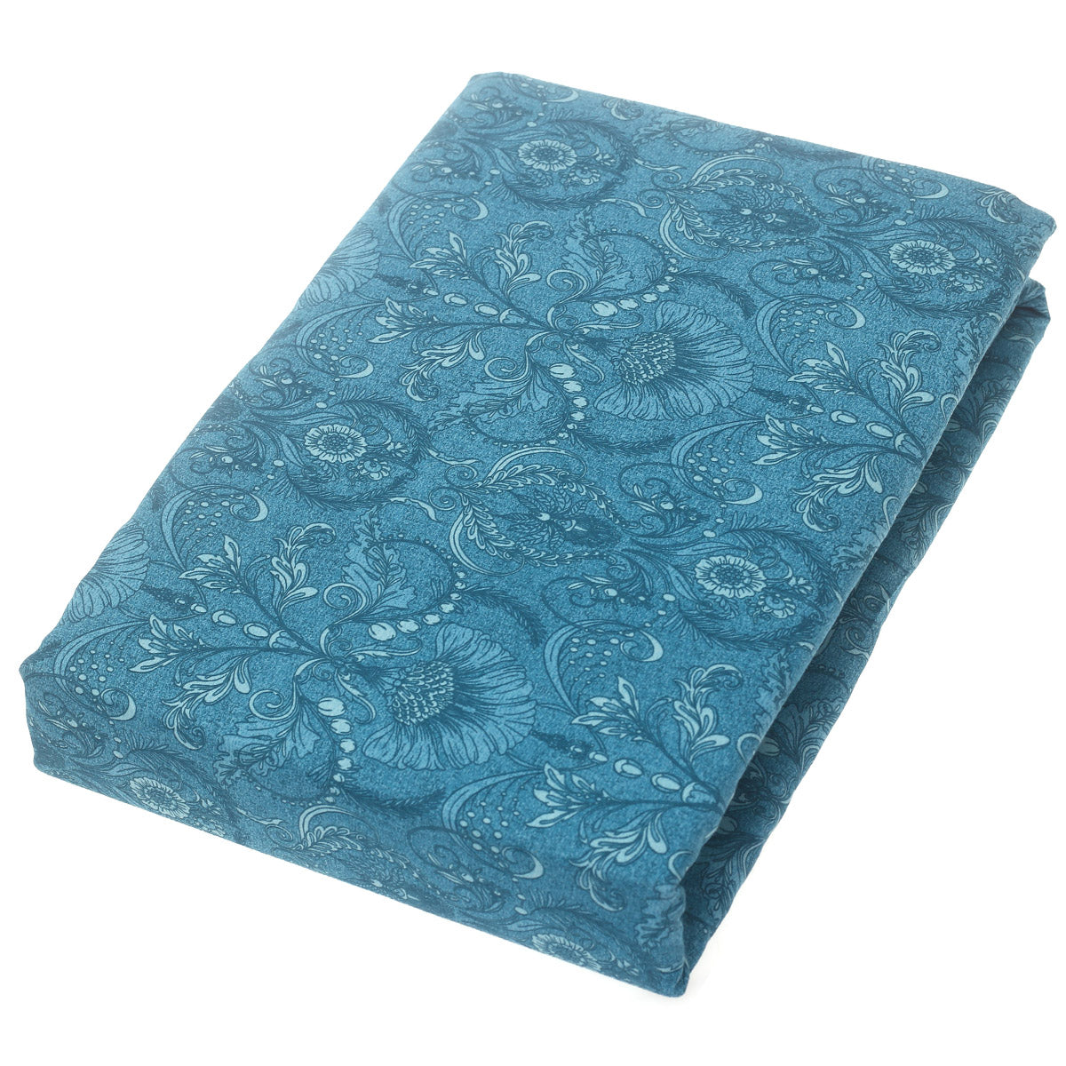 Double Bed Sheet Satin Turquoise 96X102" Rotary Printing