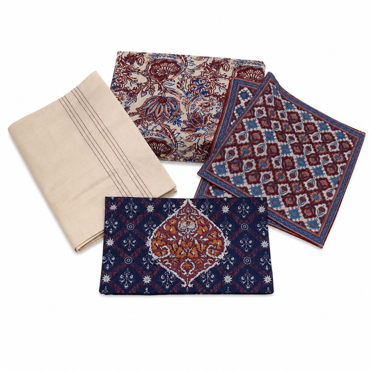 Earth Red Bridal Bedding Set of 6 Pcs | Traditional Printed Wedding Bed Set