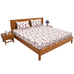 Brown & Black Circle Double Bed Sheet 90x100"
