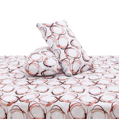 Brown & Black Circle Double Bed Sheet 90x100" | Modern Printed Bedsheet for Elegant Bedroom Style