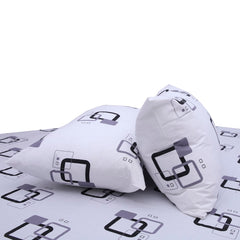 Grey & Black Geometric Double Bed Sheet 90x100"