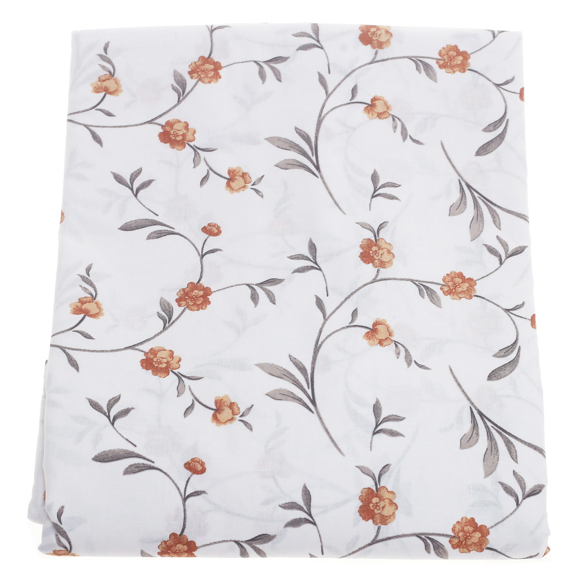 Orange Floral Double Bed Sheet 90x100"