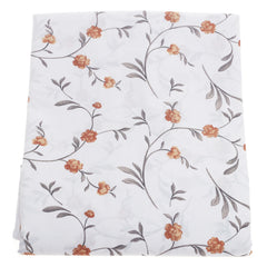 Orange Floral Double Bed Sheet 90x100"