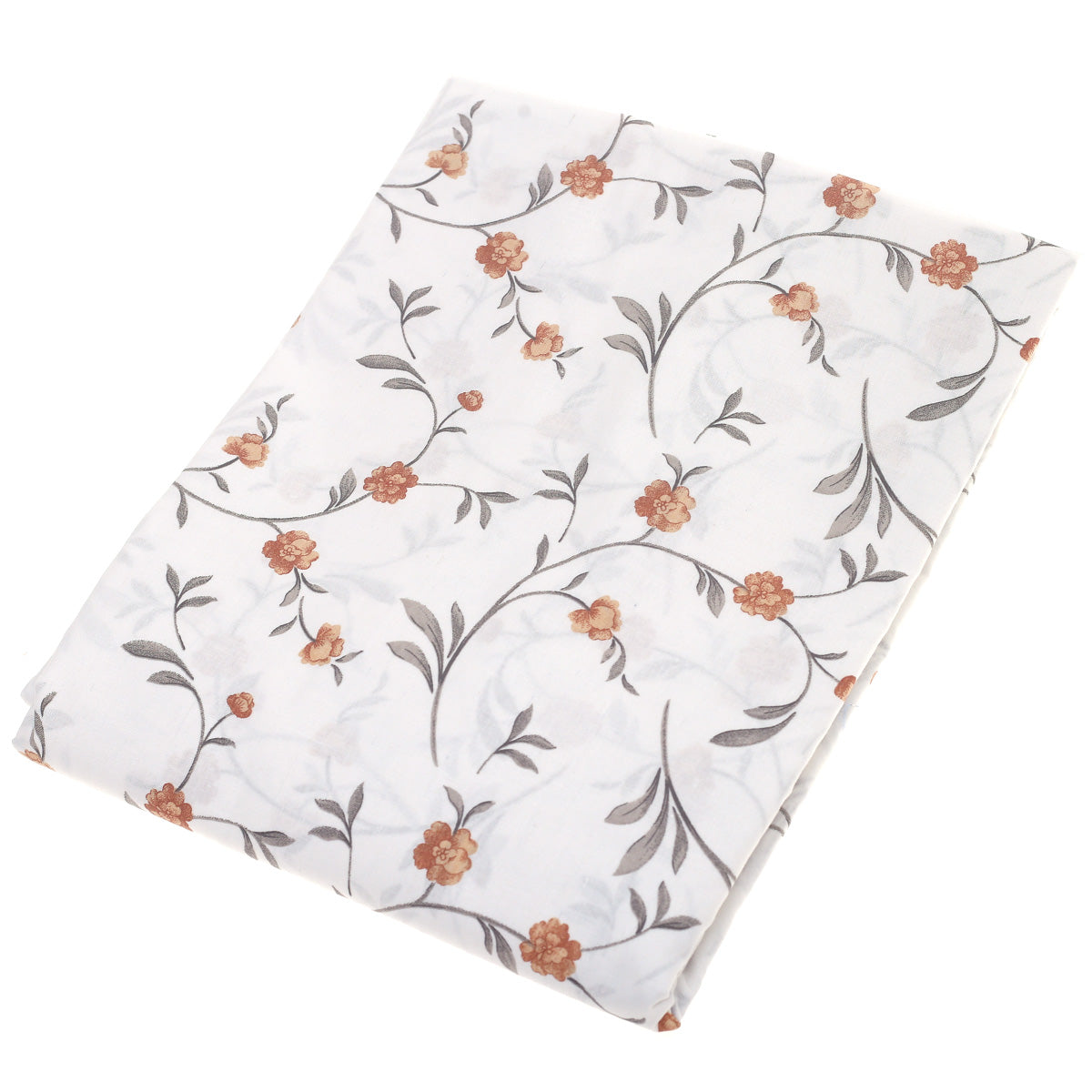 Orange Floral Double Bed Sheet 90x100"