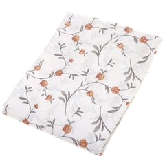 Orange Floral Double Bed Sheet 90x100"