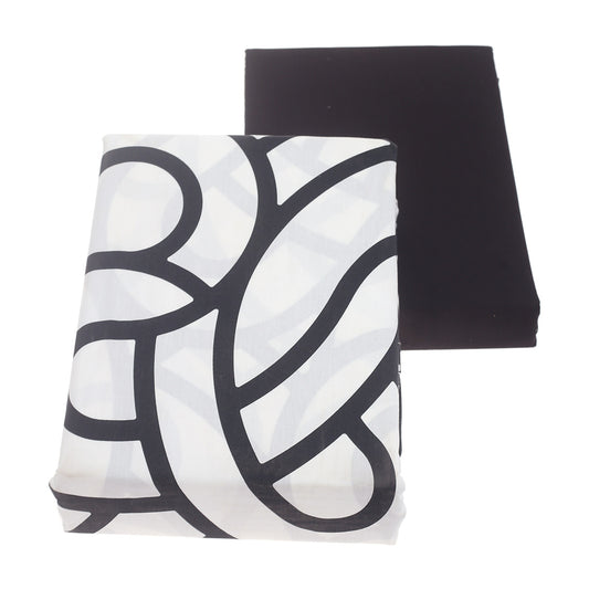 Black Geometric Double Bed Sheet Set – 6 Piece Bedding Collection