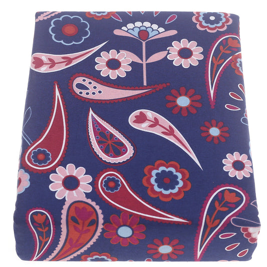 Navy Florals Double Bed Sheet Set – 6 Piece Bedding Collection