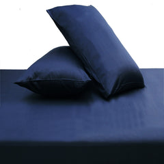 Navy Blue Dyed Double Bed Sheet – 96 x 102 Inches | Premium Soft Fabric, Colorfast & Elegant Finish - Habitt