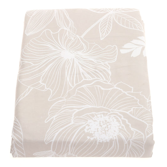 White Leaf Printed Single Bed Sheet – 68x96 Inches