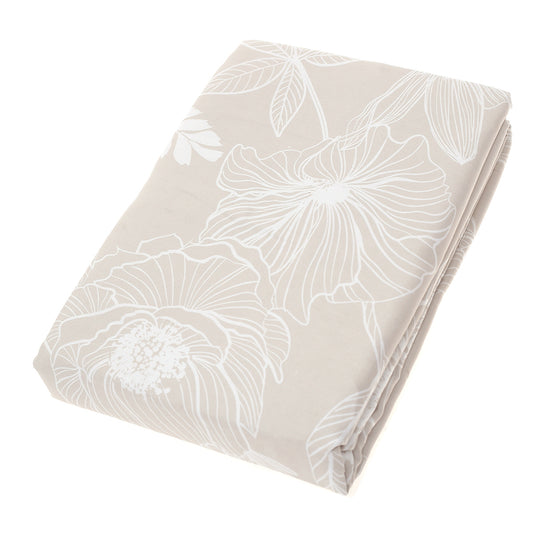White Leaf Printed Single Bed Sheet – 68x96 Inches